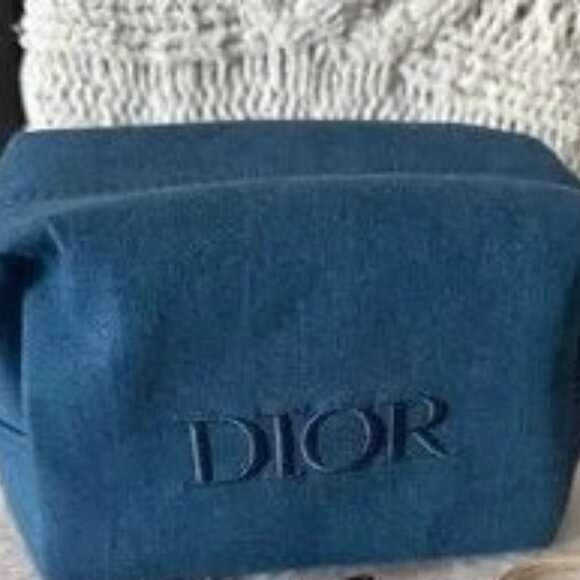 Dior Beaute Denim Makeup Bag NWOT - Picture 1 of 1